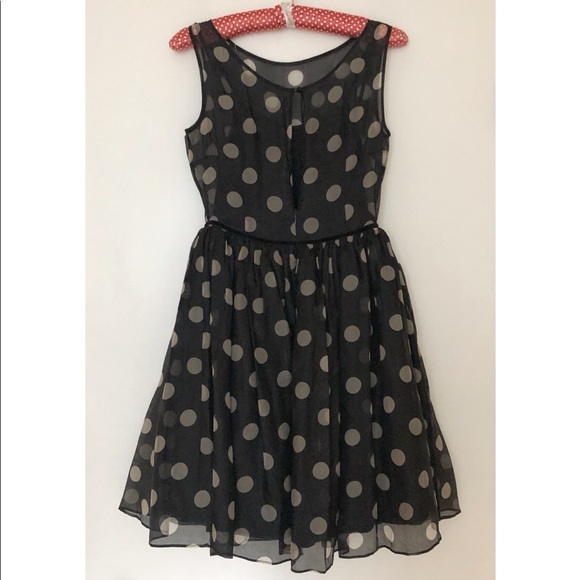 Black Polka Dot Cocktail Dress - Picture 4 of 11